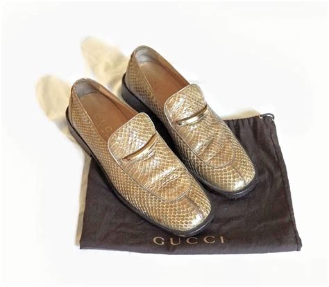 gucci snakeskin loafers|gucci slip on loafers.